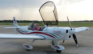 Cheryl returns from her first small airplane flight